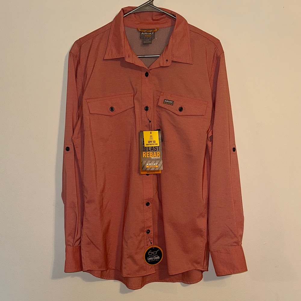 Ariat Women's Rebar Made Tough VentTEK DuraStretch Long Sleeve Work Shirt. NWT